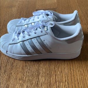 Silver Adidas Superstars
